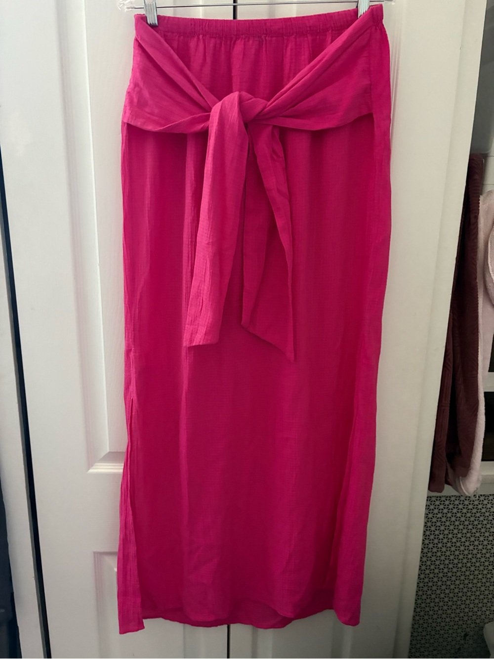 J. Crew Hot Pink Textured Maxi Skirt